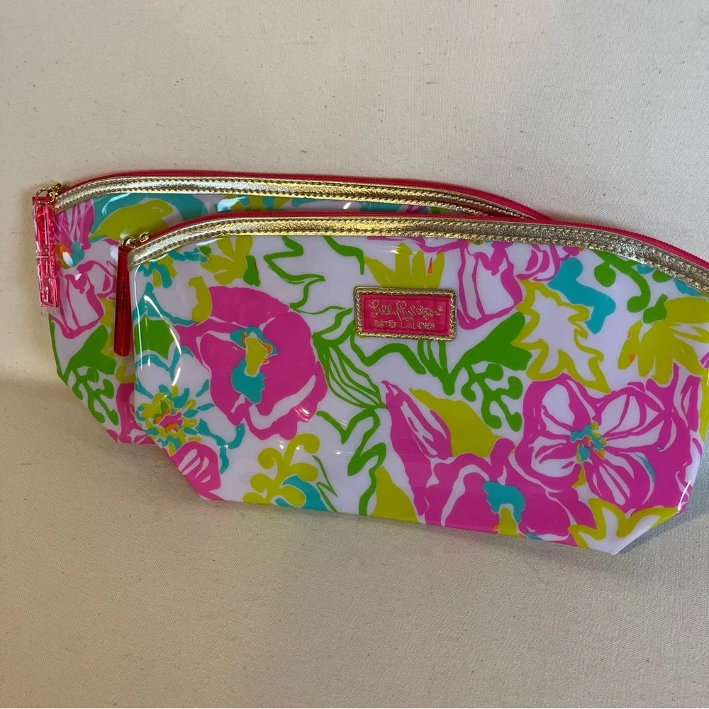 Lilly Pulitzer Vibrant Floral‎ Pouches- Set of 2